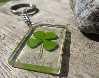 LUOEM Gift Keychain Key Ring Lucky Four-leaf Clover Fortune Keychain Shamrock... 