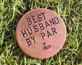 BEST HUSBAND By Par Copper Golf Ball Marker Valentines Gift Golfer Gifts Husband Golfing Accessories Sport Men Him Love 7th 22nd Anniversary