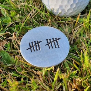 10 TALLY MARK Golf Ball Marker Husband Wife Gifts For Men Women 10th Wedding  Anniversary Aluminium Personalised 10 Years Love Hand Stamped
