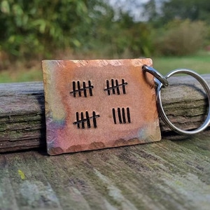 Tally Mark Of 19 Years 19th Bronze Wedding Anniversary Gifts For Men Him Her Personalised Gift Husband Wife Keychain Love Keyring Christmas
