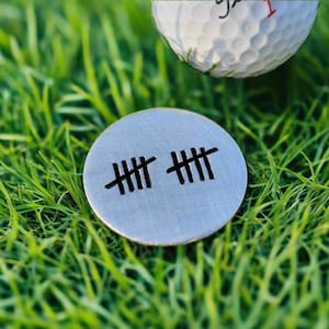 10 TALLY Mark Golf Ball Marker Husband Wife Gifts For Men Women 10th Wedding  Anniversary Aluminium Personalised 10 Years Love Hand Stamped