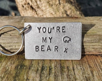 You're My BEAR Keyring Valentines Day Personalised Anniversary Gifts For Him Men Boyfriend Husband I Love You Keychain Birthday Daddy Cute