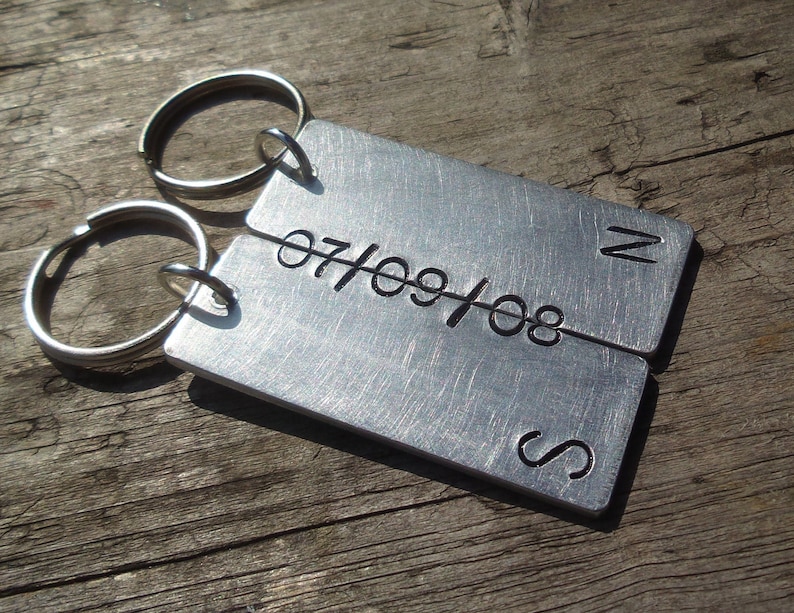 Secret Message Christmas Keyrings His & Hers Anniversary Gifts For Her Him Personalised Husband Wife Keychain Set Boyfriend Girlfriend Love 