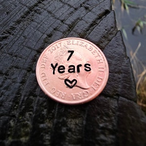 Lucky 2017 Penny Personalised Copper 7th Wedding Anniversary Gifts Husband Wife Pocket Coin Accessories Men Him Love Handmade Stamped Cute