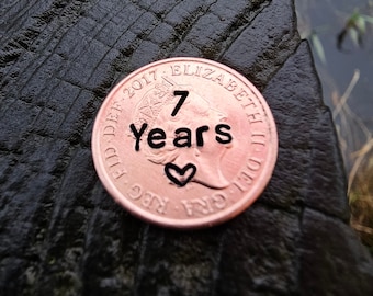 Lucky 2017 Penny Personalised Copper 7th Wedding Anniversary Gifts Husband Wife Pocket Coin Accessories Men Him Love Handmade Stamped Cute