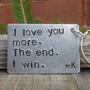 I Love You More The End I Win Keyring Funny Boyfriend Girlfriend Valentines Day Gifts Anniversary Personalised Cute Personalised Keychain