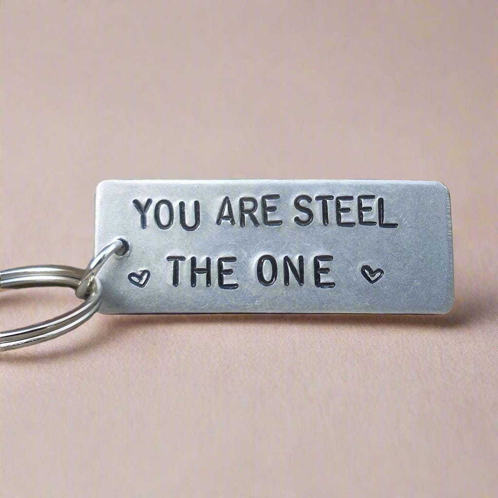 You Are STEEL the One 11 Years Personalised Keyring 11th Wedding