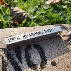 IRON SHARPENS IRON 6 Years Down Personalised Bar Keyring Date Customised Husband Handmade 6th Wedding Anniversary Keychain Gifts Love Wife