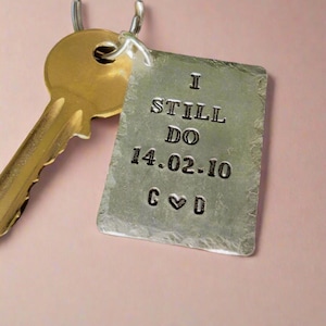 Personalized Iron Anniversary Keychain: 6th Anniversary Husband Gift