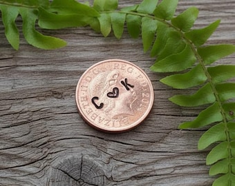 LUCKY PENNY Personalised COPPER Wedding Anniversary Gift Husband Wife Pocket Coin Engagement Men Him Love 7th 22nd Handmade Stamped 1p Pence