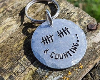 10th Anniversary Keychain Tally Mark 10 Years And Counting Aluminum Gift Husband And Wife Traditional Tin Personalised Keyring