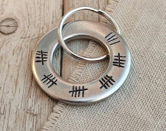 29 ANS Tally Mark 29e anniversaire de mariage Cadeaux pour lui son cadeau personnalisé mari femme porte-clés porte-clés estampé à la main cadeau