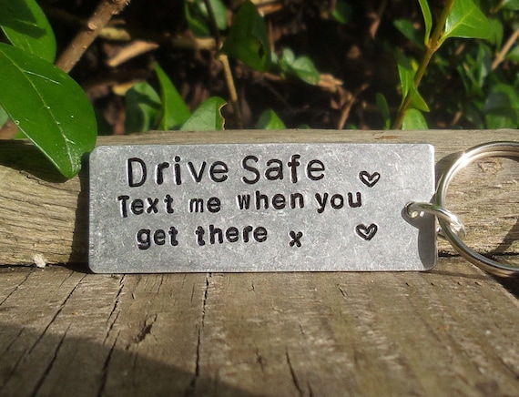 Personalised drive safe best sale keyring