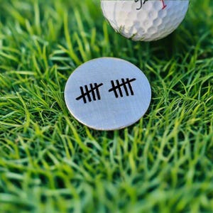10 TALLY MARK Golf Ball Marker Husband Wife Gifts For Men Boyfriend 10th Wedding  Anniversary Aluminium Personalised 10 Years Stamped Gift