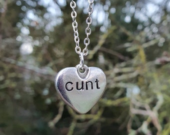 CUNT Necklace Cheeky Gifts BFF Jewelry Silver Jewellery Best Friend Accessories Alternative Fashion Valentines 2024 Sister For Her Birthday