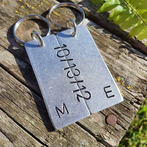 Personalised Matching Secret Message Keyrings 6th Iron Wedding Anniversary Gifts For Him Her Husband Wife Keychain Set Couple Valentines Day