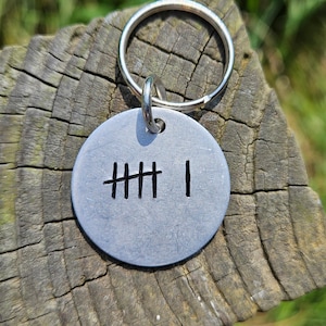 Tally Mark Of 6 Keyring Husband Wife Gifts For Men Women 6th Wedding Iron Anniversary Personalised 6 Years Keychain Hand Stamped Handmade