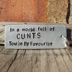 In a World Full of CUNTS You're My FAVOURITE Funny valentines Gifts For Him KeyRing C Word Cunt Husband Keychain Boyfriend Girlfriend Cheeky image 3
