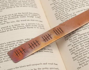 Lesezeichen Bronze Tally Mark 19 Jahre Jahrestag Lesezeichen Personalisierte 19 Jahre Hochzeitsgeschenk Hand gestempelt Lesezeichen BRONZE Geschenk