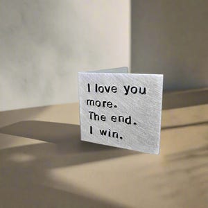Carte de fête des pères en métal faite main, je t'aime plus personnalisée, petit ami, papa, papa, mari, femme, cadeau, carte d'anniversaire personnalisée en argent