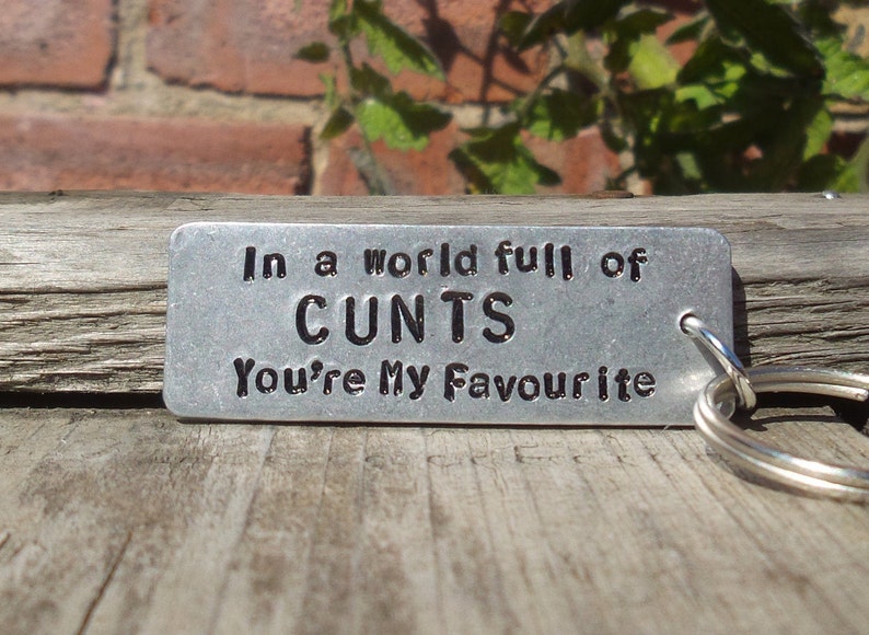 In a World Full of CUNTS You're My FAVOURITE Funny valentines Gifts For Him KeyRing C Word Cunt Husband Keychain Boyfriend Girlfriend Cheeky image 2
