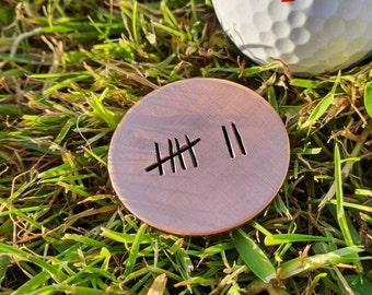 7 YEARS Wedding Anniversary Copper Golf Ball Marker Gifts Husband Golfing Accessories Sport Men Him Love 7th Anniversary TALLY Mark Handmade