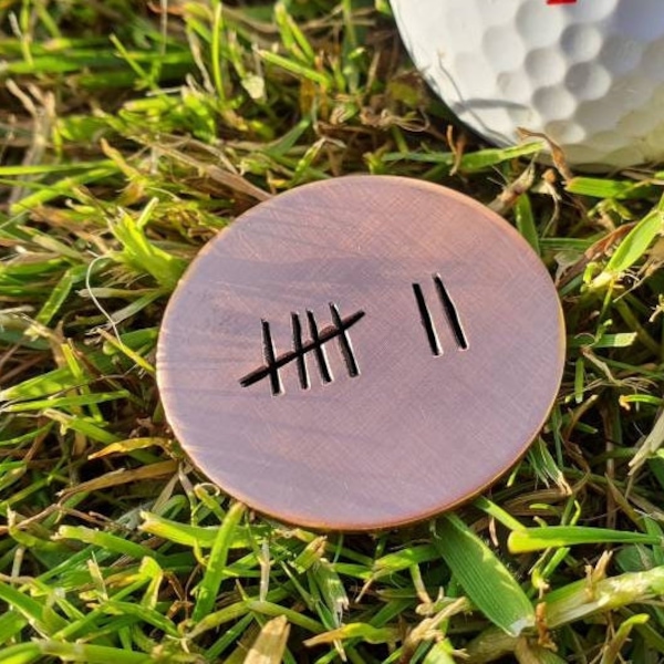 7 YEARS Wedding Anniversary Copper Golf Ball Marker Gifts Husband Golfing Accessories Sport Men Him Love 7th Anniversary TALLY Mark Handmade