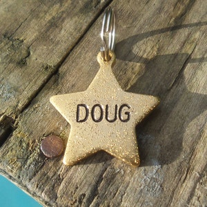 Gold Star Dog Tag: Personalized Pet ID, Puppy Collar Charm
