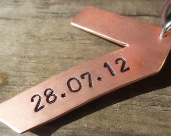 Nummer 7 massiv KUPFER personalisiert 7 Jahre Hochzeitstag Geschenke für Männer Sie Traditionelles Geschenk Mann Frau Schlüsselanhänger Schlüsselanhänger
