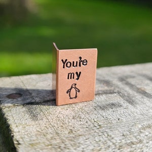You're My Penguin Met de hand gestempeld miniatuur verjaardagskaart Vriendje Geschenken Jubileum Tiny koper Gepersonaliseerde man vrouw Kerstmis