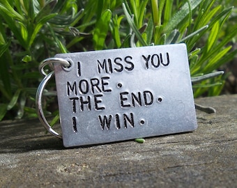 I MISS YOU MORE Keyring Boyfriend Girlfriend Gifts For Him Her Personalised Keychain Long Distance Parents Grandma Dad Mum Daughter Son Mom