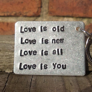 LOVE Is You THE BEATLES Music Gifts Keyring For Him Her Boyfriend Girlfriend Anniversary Keepsake Lyrics Song Husband Wife Album Keychain