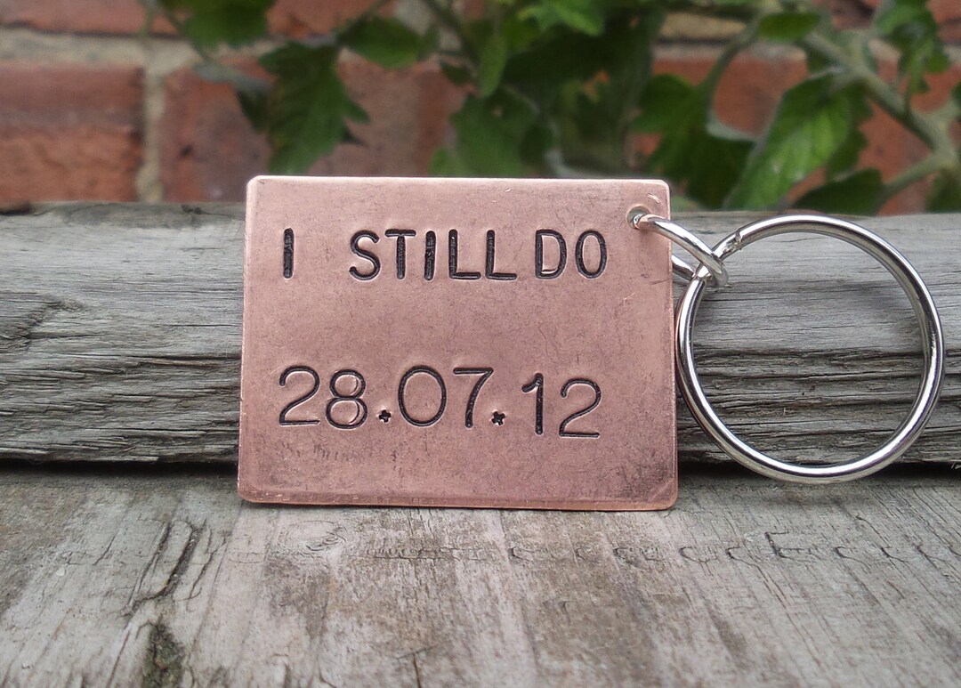 Personalized Copper Anniversary Keyring: 'I STILL DO' Keychain - Etsy