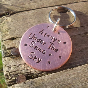 Always Under The Same Sky Copper Keychain - Long Distance Gift