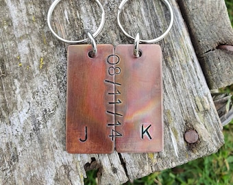 Personalised 8th Wedding Bronze Anniversary Gifts For Him Her Husband Wife Keychain Key Ring Matching Couples Keyring Set His And Hers