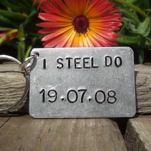 I STEEL DO Personalised 11 YEARS 11th Wedding Anniversary Gifts For Men Women Thoughtful Anniversary Husband Wife Traditional Keychain Love