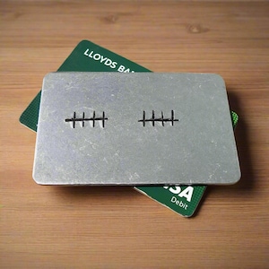 10 anni TALLY MARK Portafoglio Inserto Regali Per Uomo Donna 10° Anniversario di Matrimonio Carta Personalizzata Alluminio Latta Regali 10 ANNI Marito Moglie