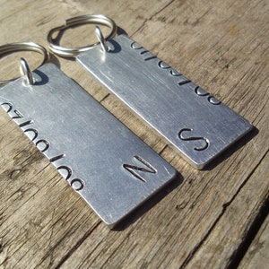 Puede incluir: Dos llaveros de plata con texto grabado. Un llavero dice "Te amo" y el otro dice "S" con un coraz&oacute;n.