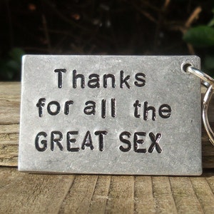 Thanks For All The GREAT SEX Funny Gifts For Him Her Keychain Keyring Birthday Men Women valentines Gifts Husband Boyfriend Wife Sexy Love