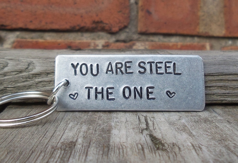 You Are STEEL The One 11 Years Personalised Keyring 11th Wedding Anniversary Gifts For Men Women Husband Wife Traditional Keychain Love image 1