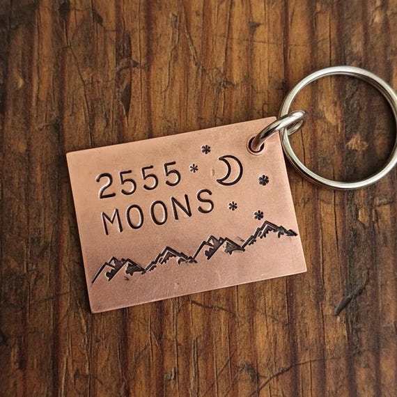 Moons In Anniversary Keychain 7th Anniversary 2555 Moons Gifts For Him Her Copper Personalised Gift  Husband Wife Keychain Keyring Handmade Traditional