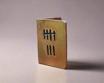 Hand Stamped 8th Anniversary Card: Miniature Bronze Tally Mark Card