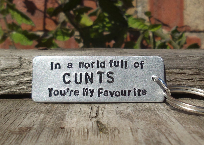 In a World Full of CUNTS You're My FAVOURITE Funny valentines Gifts For Him KeyRing C Word Cunt Husband Keychain Boyfriend Girlfriend Cheeky image 1