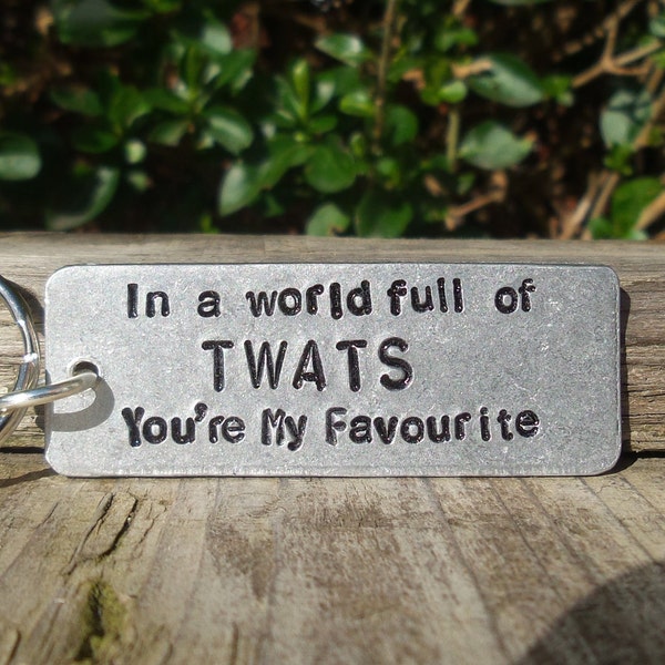 In A World Full of TWATS You're My FAVOURITE Funny Valentines Day Gifts For Him Keychain Keyring Birthday Offensive Men Her Boyfriend Hubby