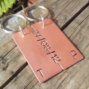 Set Of Personalised 8th Wedding Bronze Anniversary Gifts For Him Her Husband Wife Keychain KeyRing Matching Love Couples Keychain valentines