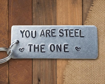 You Are STEEL the One 11 Years Personalised Keyring 11th Wedding