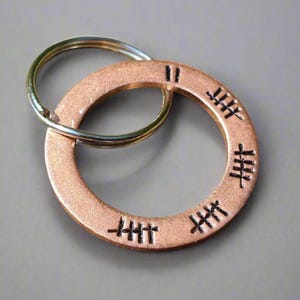 TALLY MARK 22 Years 22nd Wedding Anniversary Gifts For Men Him Her Copper Personalised Gift Husband Wife Keychain Love Hand Stamped Keyring