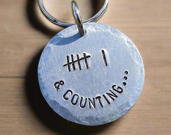 Tally Mark 6 Years And Counting Keyring Husband Wife Gifts For Men Women 6th Wedding Iron Anniversary Personalised Keychain Hand Stamped