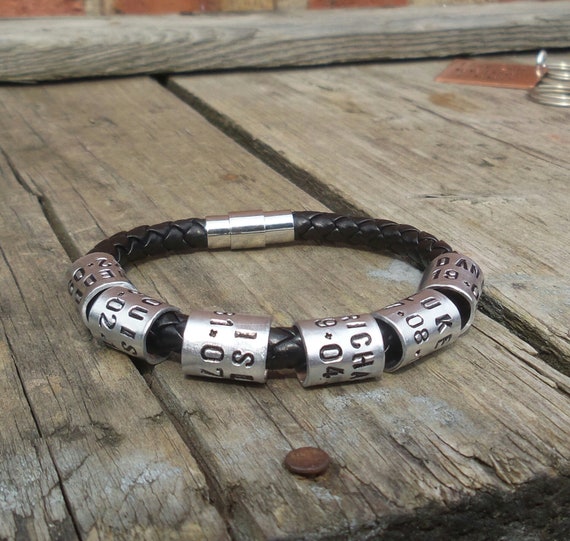 ladies personalised leather bracelet