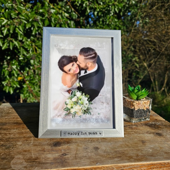 10th Wedding Anniversary Happy TIN Years Picture Frame Photo Frame